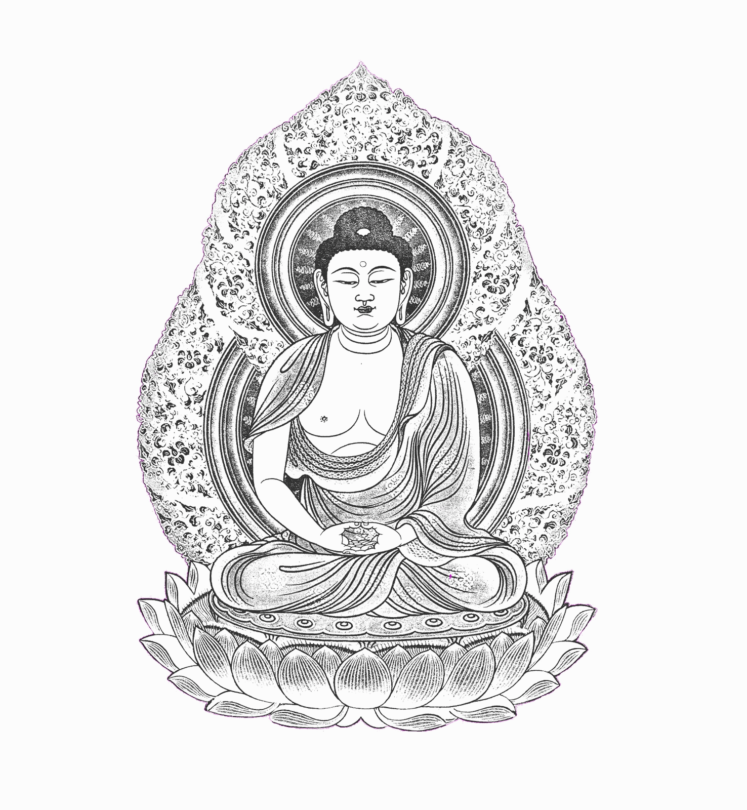 Plansa de colorat cu Buddha 2 12